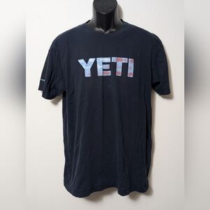 Men's YETI Premium Logo Badge Short Sleeve T-Shirt Dark Blue Size XL